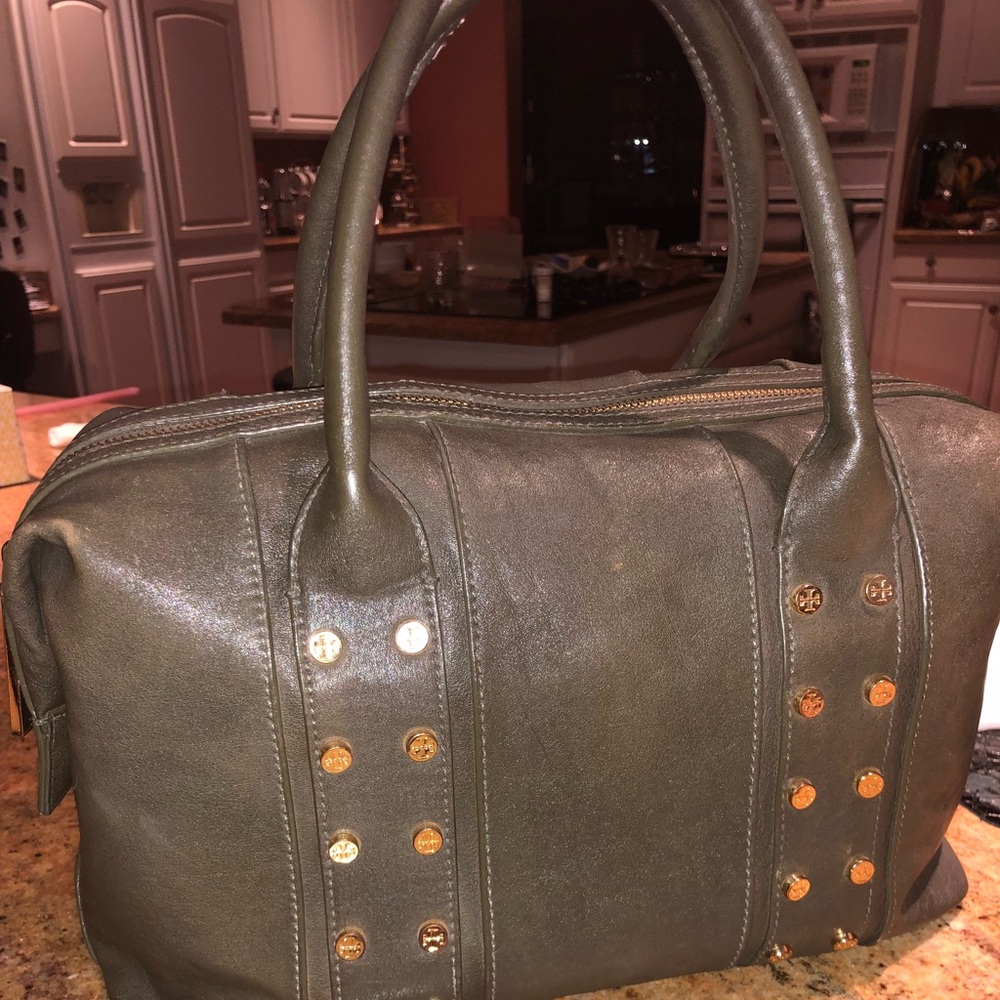 Military inspired Tory Burch satchel